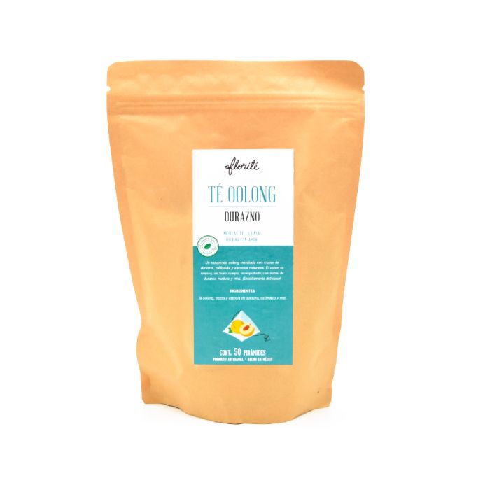 Bolsa de té en pirámide biodegradable Oolong Durazno